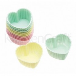 Lot de 12 mini-caissettes cupcake - coeurs - kitchencraft