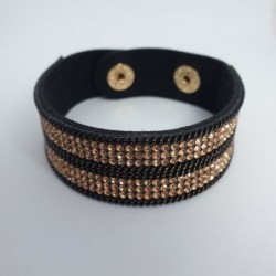 Bracelet pailleté cuivre en cuire synthétique - Nusa Dua